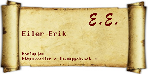 Eiler Erik névjegykártya